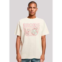 T-Shirt F4NT4STIC "Star Wars Droids", Herren, Gr. L, beige (sand), Obermaterial: 100% Baumwolle, casual, oversize, Rundhals, Kurzarm ohne Bündchen, Shirts, Premium Qualität