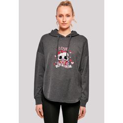 Kapuzenpullover F4NT4STIC "Anti Valentinstag LOVE is in the air", Damen, Gr. L, grau (charcoal), Obermaterial: 100% Baumwolle, casual, oversize, Langarm, Pullover, Premium Qualität