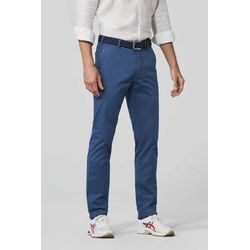 Chinos MEYER "Roma", Herren, Gr. 32, Länge 32, blau, 97% Baumwolle;3% Elasthan, unifarben, regular fit lang, Hosen, mit Französischen Seitentaschen