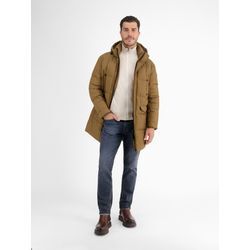 Steppjacke LERROS "LERROS Lange Steppjacke im Parka-Design, dick gefüttert", Herren, Gr. S, braun, 100% Polyester, Langarm, Jacken, Wasser- und windabweisend, atmungsaktiv