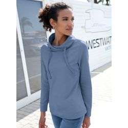 Sweatshirt CLASSIC BASICS, Damen, Gr. 48, blau, 100% Baumwolle, Meliert:70% Baumwolle, 30% Polyester, unifarben, Langarm, Sweatshirts, Topseller