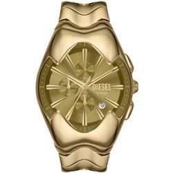 Chronograph DIESEL "MERCURIAL", gelbgoldfarben, Armbanduhren, Herren, Quarzuhr, Armbanduhr, Herrenuhr, Edelstahlarmband, Stoppfunktion, Tag