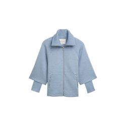 TOM TAILOR Damen Cape Jacke in Melange Optik, blau, Meliert, Gr. XXL