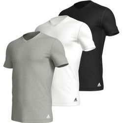 T-Shirt ADIDAS SPORTSWEAR ""Active Flex Cotton"", Herren, Gr. M (5/50), bunt (908, grau, weiß, schwarz), Single Jersey, Obermaterial: 100% Baumwolle, meliert, unifarben, sportlich, regular fit Po-bedeckend, Rundhals, Kurzarm eng abgesteppte Kante, Shirts, mit Rundhalsausschnitt