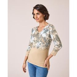 Classic Pullover im Blumendesign mit Farbverlauf