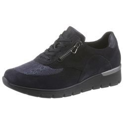 Wedgesneaker WALDLÄUFER "K-RAMONA-Soft", Damen, Gr. 4 (37), blau (dunkelblau), Veloursleder, Textil, Nubukleder, sportlich, Schuhe Sneaker, mit Orthotritt-Ausstattung, K-Weite