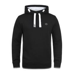 Hoodie SOLID "Hoodie SDBenjaminHood", Herren, Gr. S, schwarz (schwarz pil), Web, Obermaterial: 50% Baumwolle CO. 50% Polyester PES., casual, Sweatshirts