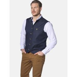 Jeansweste JAN VANDERSTORM "Jeansweste HILDEVIN", Herren, Gr. 56, blau (dunkelblau), Obermaterial: 60% Baumwolle CO. 38% Polyester COOLMAX PES(Coolmax). 2% Elasthan EL., casual, comfort fit normal, Westen