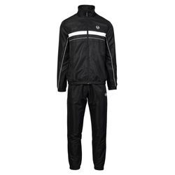 Trainingsanzug SERGIO TACCHINI "ZELMA Herren", Herren, Gr. L, schwarz-weiß (schwarz, weiß), 100% POLYESTER, Sportanzüge, Trainingsanzug Herren, Tracksuit, Retro, Outdoor, Jogging, Streetwear