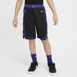 Los Angeles Lakers 2023/24 City Edition Nike Dri-FIT NBA Swingman Shorts für ältere Kinder - Schwarz