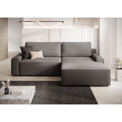 Ecksofa TRENDMANUFAKTUR "Challenge, Schlafsofa mit Bettkasten, Couch in L-Form, Breite 245 cm", grau (graphite), B:246cm H:98cm T:168cm, 92% Polyester / 8% Nylon, Sofas, Recamiere beidseitig montierbar, auch in trendigem Cordstoff