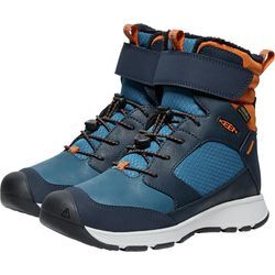 Winterstiefel KEEN "SKUA WINTER WP", Damen, Gr. 34, blau (sky captain, gold flame), Leder, Synthetik, sportlich, Schuhe, Snowboots, Winterboots, Winterschuhe, wasserdicht