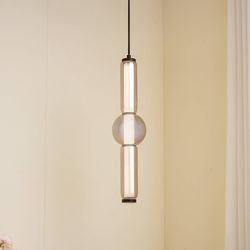 Lucande LED-Hängeleuchte Savete, rauchgrau, Glas, Ø 12 cm
