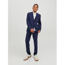 Kinderanzug JACK & JONES JUNIOR "JPRSOLAR SUIT NOOS JNR", Jungen, Gr. 146, N-Gr, blau (medieval blau), Jersey, Obermaterial: 78% Polyester, 17% Viskose, 5% Elasthan, modisch, slim fit, Anzüge