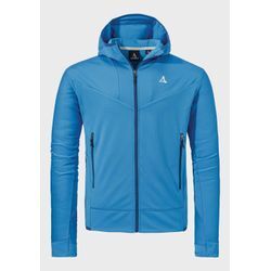 Fleecejacke SCHÖFFEL "Mountain Fleece Hoody Style Blaueis MNS", Herren, Gr. 52, blau (8275, blau), Oberstoff: 94% Polyester 6% Elasthan, sportlich, regular fit, hoch geschlossener Ausschnitt, Langarm, Jacken