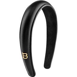 Balmain Hair Couture Accessoires Haarreifen Black Leather Puffed Headband with Gold Plated Logo Länge: 16 cm / Breite: 12,5 cm / Höhe: 3,4 cm 1 Stk.