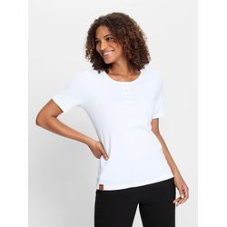 T-Shirt CASUAL LOOKS "Shirt", Damen, Gr. 52, weiß, 95% Baumwolle, 5% Elasthan, unifarben, Rundhals, Kurzarm, Shirts