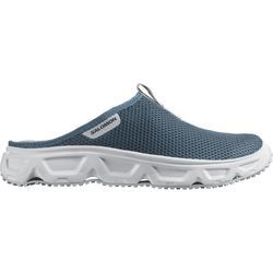 Badesandale SALOMON "REELAX SLIDE 6.0", Gr. 46, blau (rauchblau), Textil, Textil, sportlich, Schuhe Clog, Erholungsschuhe