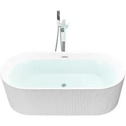 Freistehende Badewanne 169 x 80 cm oval weiß GOCTA