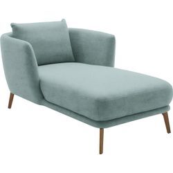 Chaiselongue "Pearl - 5 Jahre Hersteller-Garantie, auch in Bouclé. Füße Massivholz", blau (petrol), B:101cm H:71cm T:161cm, 100% Polyester, SCHÖNER WOHNEN-KOLLEKTION, Sofas, Loveseat und Loungesessel, Maße (B/H/T): 101/71/161 cm