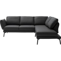 Ecksofa "Spin, Multifunktionssofa, bequem und hochwertige Verarbeitung, L-Form", schwarz, B:329cm H:87cm T:259cm, 100% Leder, SCHÖNER WOHNEN-KOLLEKTION, Sofas, Drehsitz-Funktion, USB-Anschluss, Armlehnfunktion, Rückenverstellung