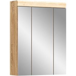 Badezimmerspiegelschrank INOSIGN "Siena", beige (sonoma eiche hell, spiegelglas), B:60cm H:79cm T:18cm, Schränke, Badmöbel, Spiegelschrank, Breite 60 cm