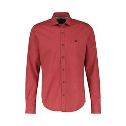 Langarmhemd LERROS "LERROS Modisches Hemd mit Haifischkragen, gemustert", Herren, Gr. 4XL, extraweit, rot (urban rot), 97% Baumwolle, 3% Elasthan, Langarm, Hemden