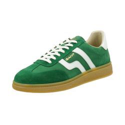 Sneaker GANT "Cuzmo", Herren, Gr. 41, grün (grün kombiniert), Veloursleder, Leder, kontrastfarbene Details, sportlich, Schuhe, Schnürschuh, Retro Sneaker mit Wechselfußbett