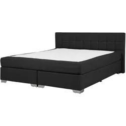 Boxspringbett Stoff ADMIRAL 140 x 200 cm Schwarz