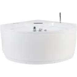 Badewanne-Whirlpool mit Bluetooth Lautsprecher weiß Eckmodell 182 x 150 cm MILANO