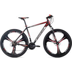 Mountainbike KS CYCLING "Xplicit" Gr. 48, schwarz (schwarz, rot, schwarz), Fahrräder, 48cm, 29 Zoll (73,66cm), für Herren, Kettenschaltung