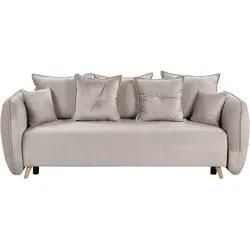 2-Sitzer Schlafsofa Samtstoff taupe mit Stauraum VALLANES