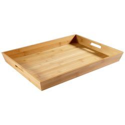 Justinus Serviertablett , Hellbraun , Holz , Bambus , rechteckig , 35.5x5.5x48 cm , Tischkultur & Servieren, Tabletts