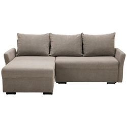 Ti'me Ecksofa , Grau , Textil , 3-Sitzer , Füllung: Schaumstoff , Ottomane rechts, seitenverkehrt montierbar, L-Form , 223x148 cm , Rücken echt ,