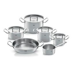 Fissler Kochtopfset Profi Collection , Silber , Metall , 6-teilig , 24 cm,20 cm,16 cm , 5 L,3 L,1,5 L,1 L , Messskala, backofengeeignet, breiter