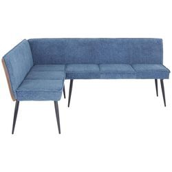 Mid.you Eckbank , Blau, Braun , Metall, Textil , 5-Sitzer , L-Form , 194x154 cm , Esszimmer, Bänke, Eckbänke