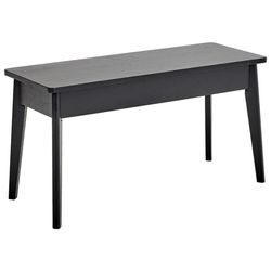 Mid.you Sitzbank , Schwarz , massiv, furniert , 1-Sitzer , 90x47x35 cm , Truhe im Sitz , Esszimmer, Bänke, Sitzbänke