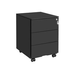 Boxxx Rollcontainer , Schwarz , Metall , 3 Schubladen , 39x55x45 cm , Typenauswahl, Beimöbel erhältlich , Arbeitszimmer, Container, Rollcontainer