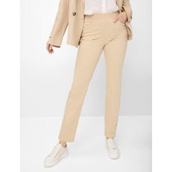 Chinohose RAPHAELA BY BRAX "Style PAMINA FUN", Damen, Gr. 38K (19), Kurzgrößen, beige (natur), 86% Baumwolle, 10% Elastomultiester, 4% Elasthan, Hosen