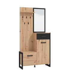 Garderoben-Set INOSIGN "Oleron Kompaktgarderobe, Flurgarderobe, Dielenschrank", braun (artisan eiche), B:94,5cm H:191cm T:33,5cm, Spanplatte, MDF, Kastenmöbel-Sets, Schrank, Schuhschrank, Wandschrank, in modernen Farben