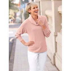 Rollkragenpullover CASUAL LOOKS "Pullover", Damen, Gr. 38, beige (puder), 50% Baumwolle, 50% Polyacryl, unifarben, Langarm, Pullover