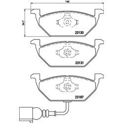 BREMBO Bremsensatz-Vorn und hinten Bremsensatz, Scheibenbremse vorne rechts links innenbelüftet 253mm für SKODA VW ROEWE (SAIC) (SVW) SEAT (FAW) AUDI