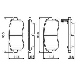 BOSCH Bremsbelagsatz, Scheibenbremse hinten rechts links für HYUNDAI KIA 583021JA31 0 986 495 354