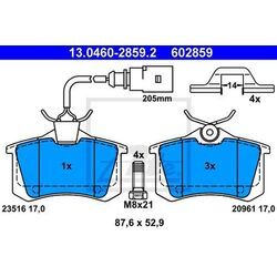 ATE Bremsensatz-Vorn und hinten Bremsensatz, Scheibenbremse vorne rechts links belüftet 300mm für SEAT FORD VAG 1133447 1151377 7M3698151B SG00000DLM