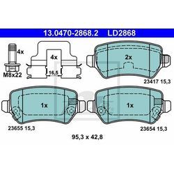 ATE Bremsensatz-Vorderachse Bremsensatz, Scheibenbremse vorne hinten rechts links belüftet 264mm für KIA VAUXHALL OPEL CHEVROLET 93188727 93181113 955