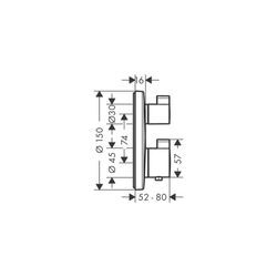 hansgrohe Ecostat S Thermostat Unterputz Chrom 29l/min für 2 Verbraucher 15758000