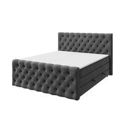 Boxspringbett - anthrazit - H3 - 180x200 cm