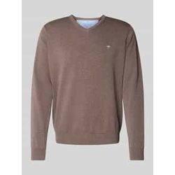 Strickpullover mit Logo-Stitching