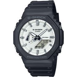 Chronograph CASIO G-SHOCK, schwarz, weiß, Armbanduhren, Herren, Quarzuhr, Armbanduhr, Herrenuhr, digital,Resinband,20 bar Wasserdichte