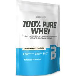 BioTechUSA 100% Pure Whey Molkenprotein kleine Packung Geschmack Bourbon Vanilla 454 g